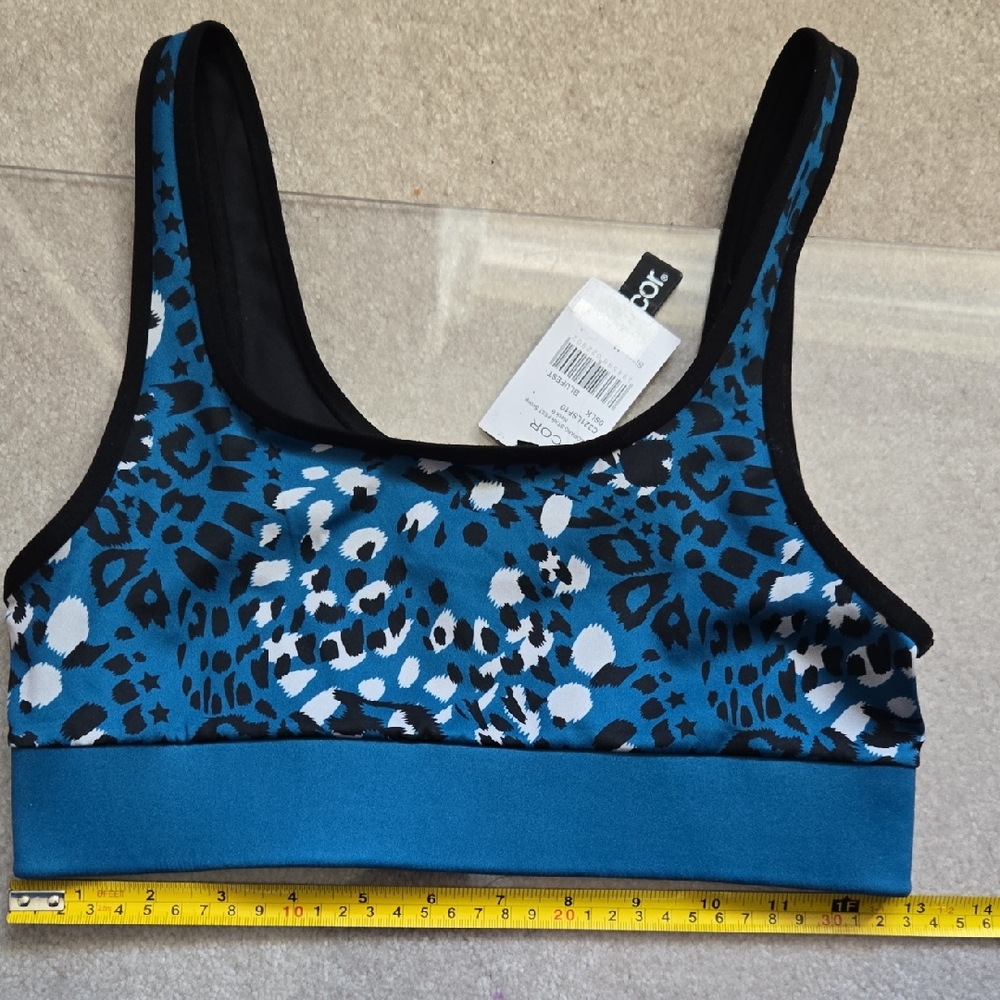 Blue Leopard Print Sports Bra,  NWT, COR brand